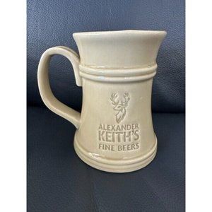 Vintage Alexander Keith's Fine Beer Stein Ceramic Advertising Pottery Mug Beige